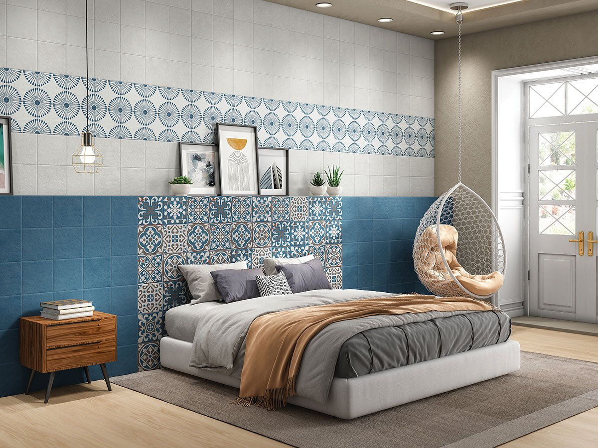Versatile tile suitable for bedroom, kitchen, bathroom, and outdoor spaces, offering a blend of style and durability for any interior design
