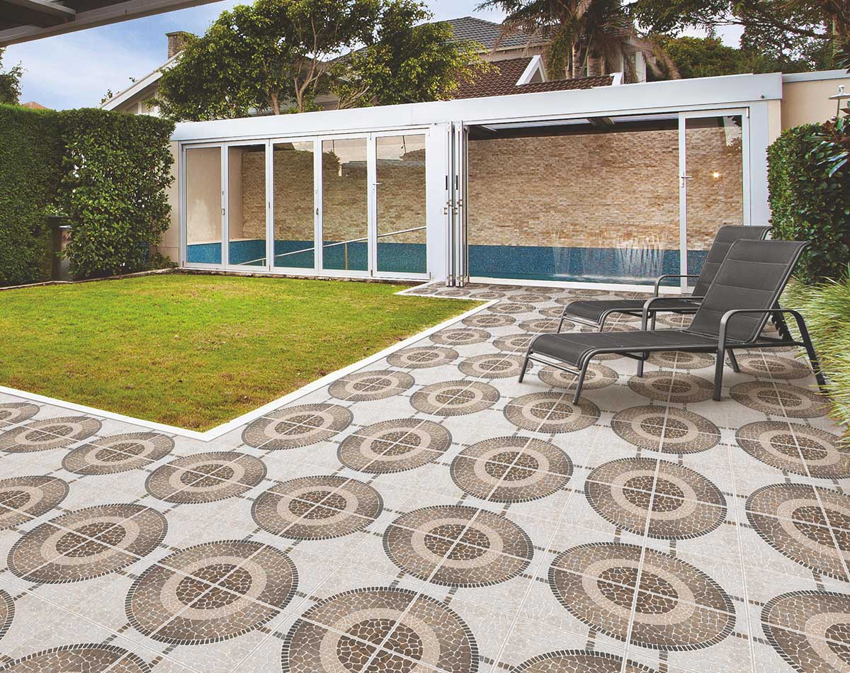 Versatile tile suitable for bedroom, kitchen, bathroom, and outdoor spaces, offering a blend of style and durability for any interior design