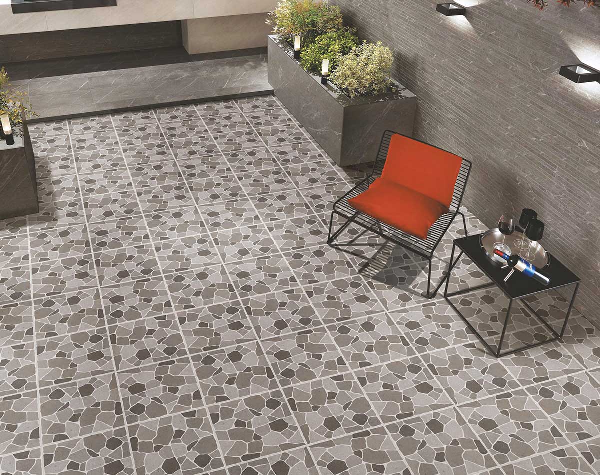 Versatile tile suitable for bedroom, kitchen, bathroom, and outdoor spaces, offering a blend of style and durability for any interior design