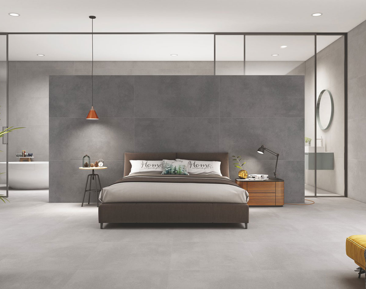 Versatile tile suitable for bedroom, kitchen, bathroom, and outdoor spaces, offering a blend of style and durability for any interior design