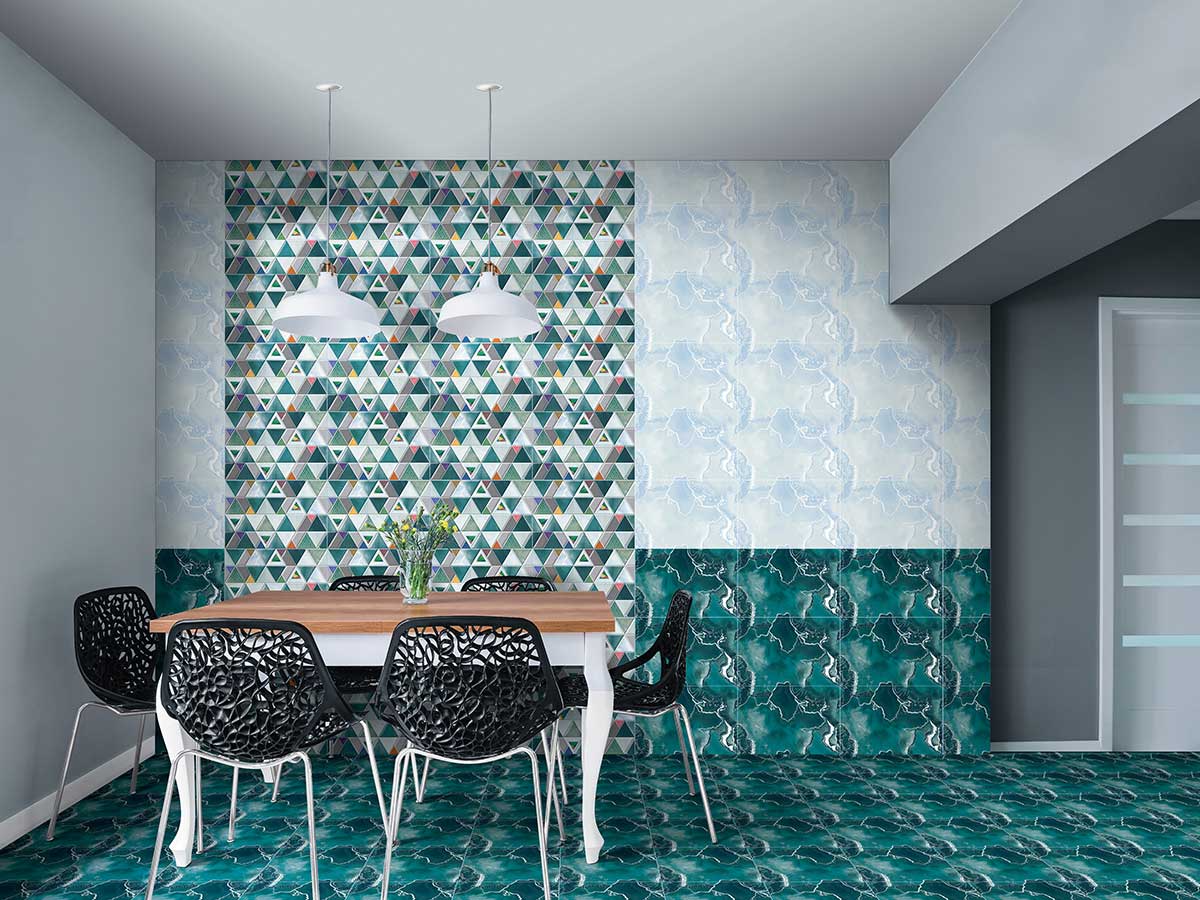 Versatile tile suitable for bedroom, kitchen, bathroom, and outdoor spaces, offering a blend of style and durability for any interior design