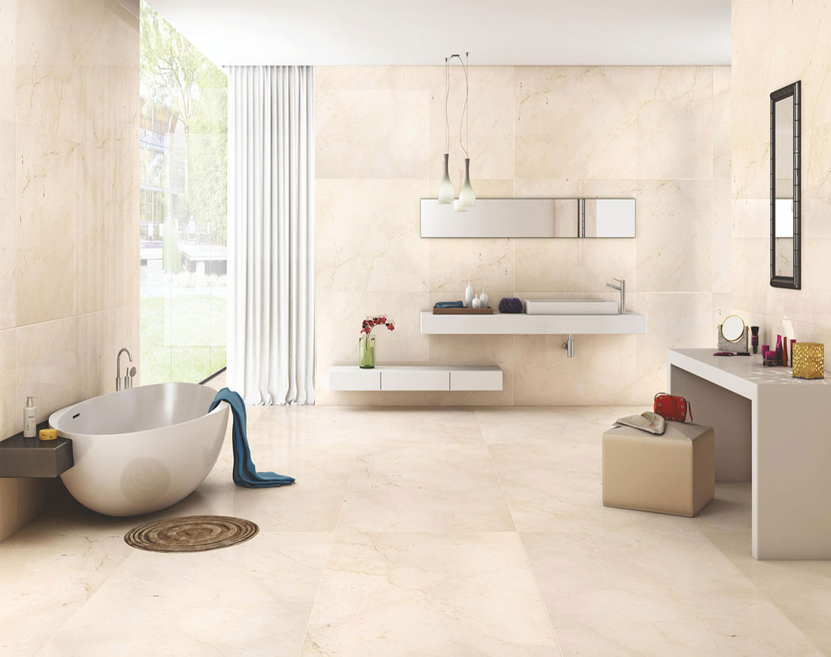 Versatile tile suitable for bedroom, kitchen, bathroom, and outdoor spaces, offering a blend of style and durability for any interior design