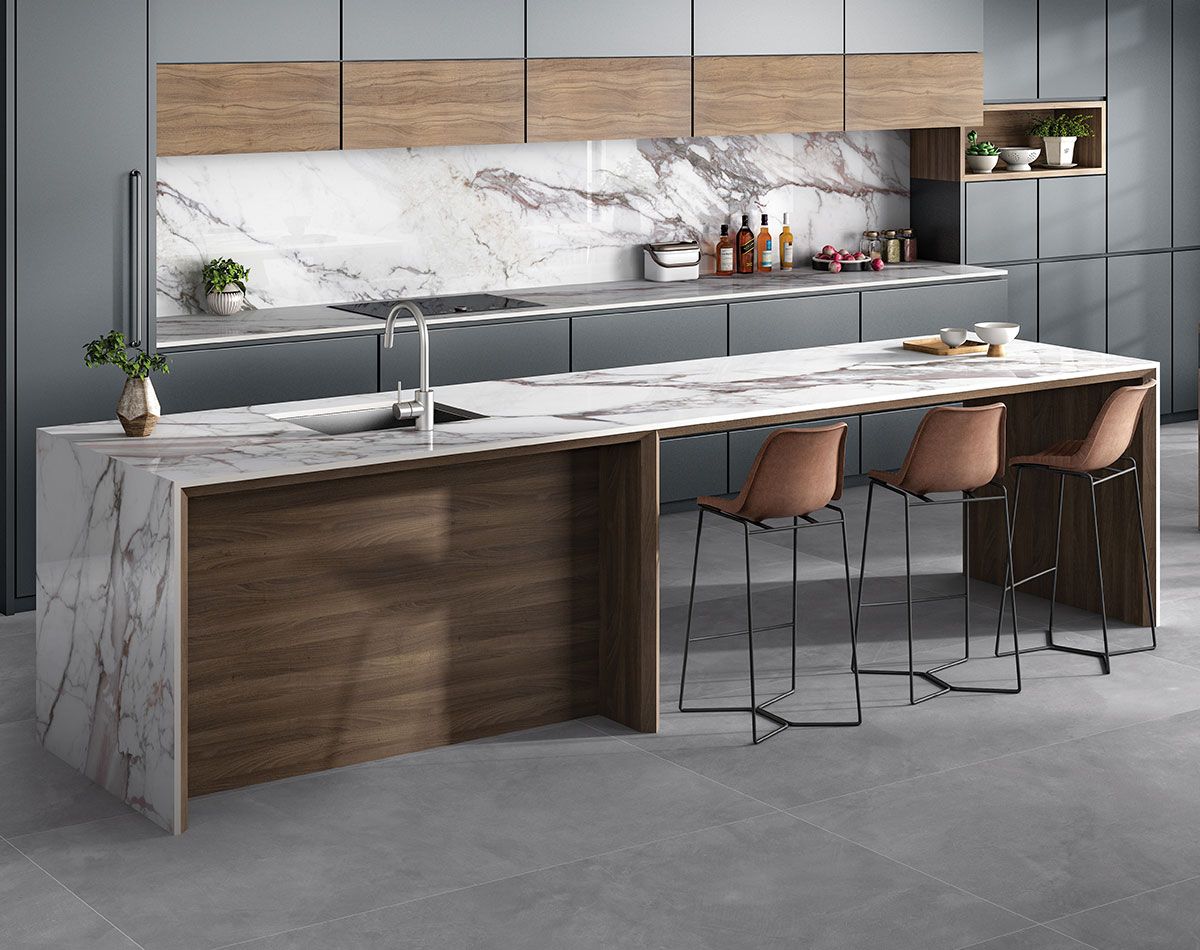 Versatile tile suitable for bedroom, kitchen, bathroom, and outdoor spaces, offering a blend of style and durability for any interior design