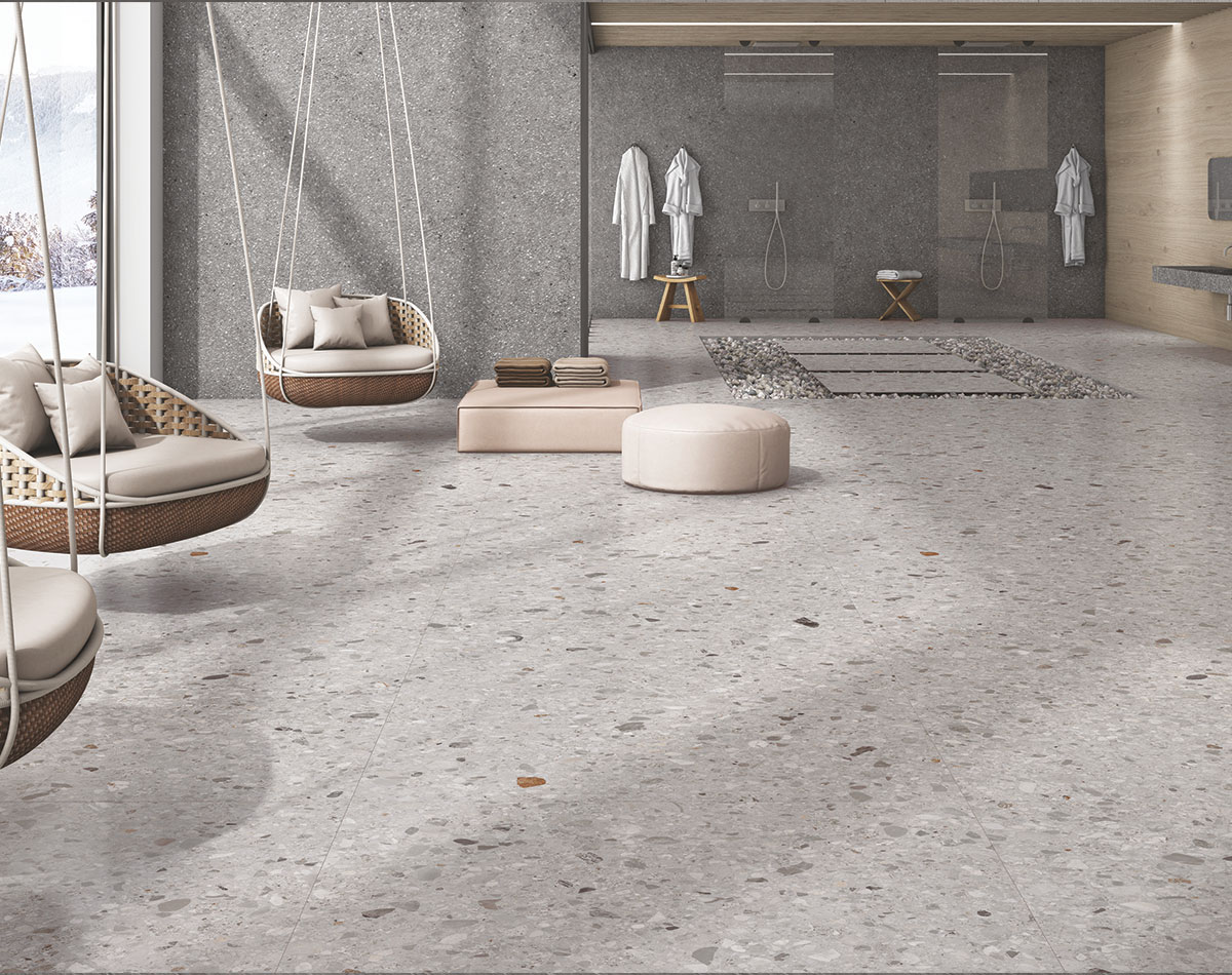 Versatile tile suitable for bedroom, kitchen, bathroom, and outdoor spaces, offering a blend of style and durability for any interior design