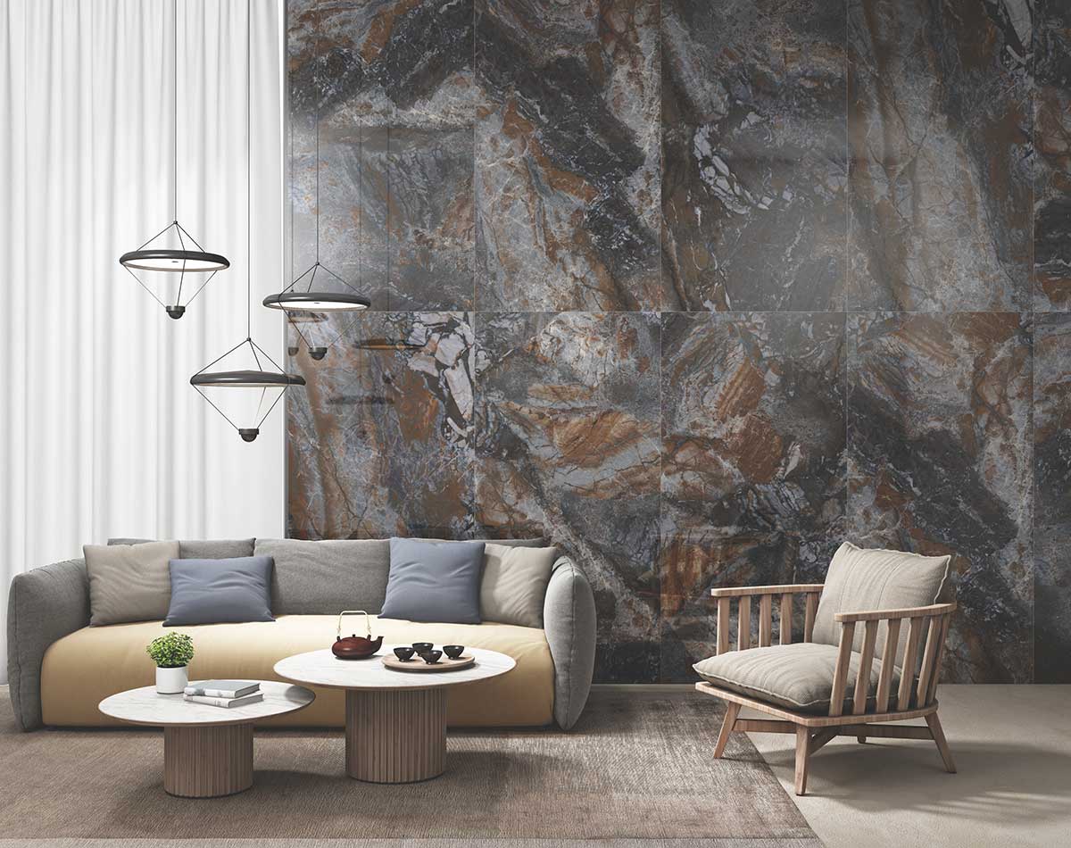 Versatile tile suitable for bedroom, kitchen, bathroom, and outdoor spaces, offering a blend of style and durability for any interior design