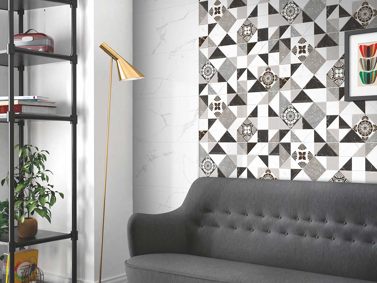 Versatile tile suitable for bedroom, kitchen, bathroom, and outdoor spaces, offering a blend of style and durability for any interior design