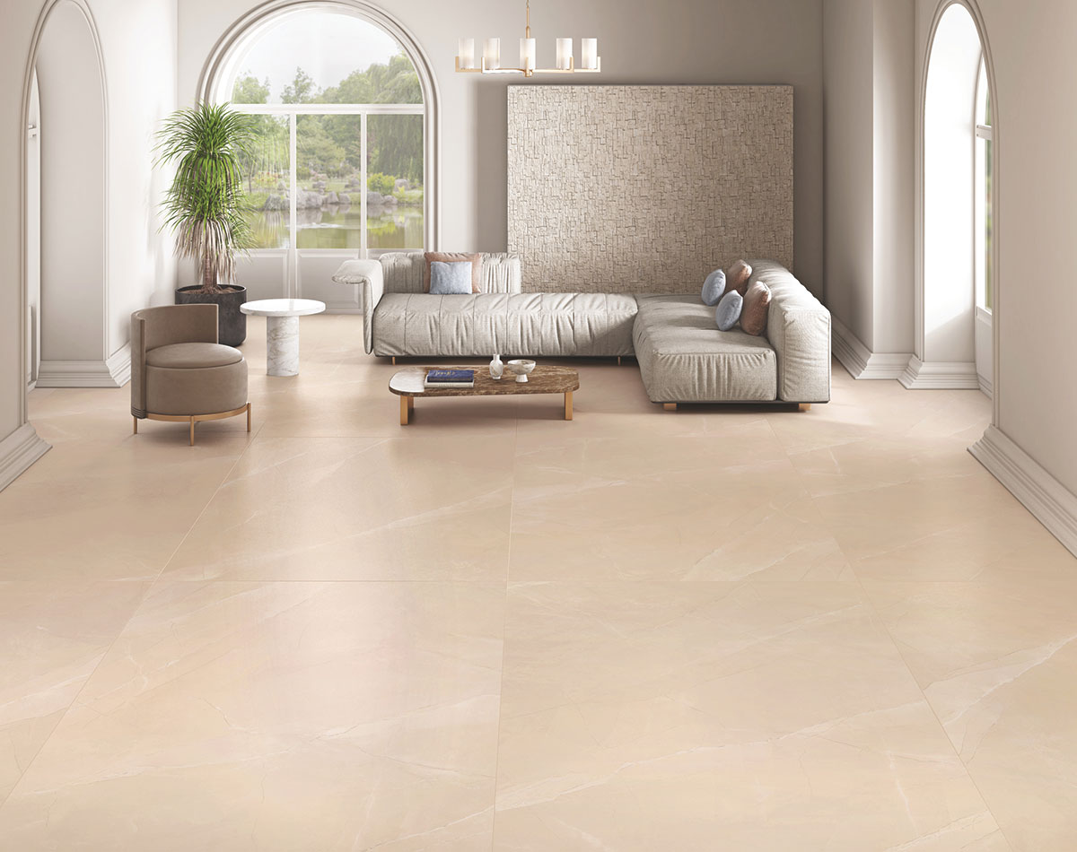 Versatile tile suitable for bedroom, kitchen, bathroom, and outdoor spaces, offering a blend of style and durability for any interior design