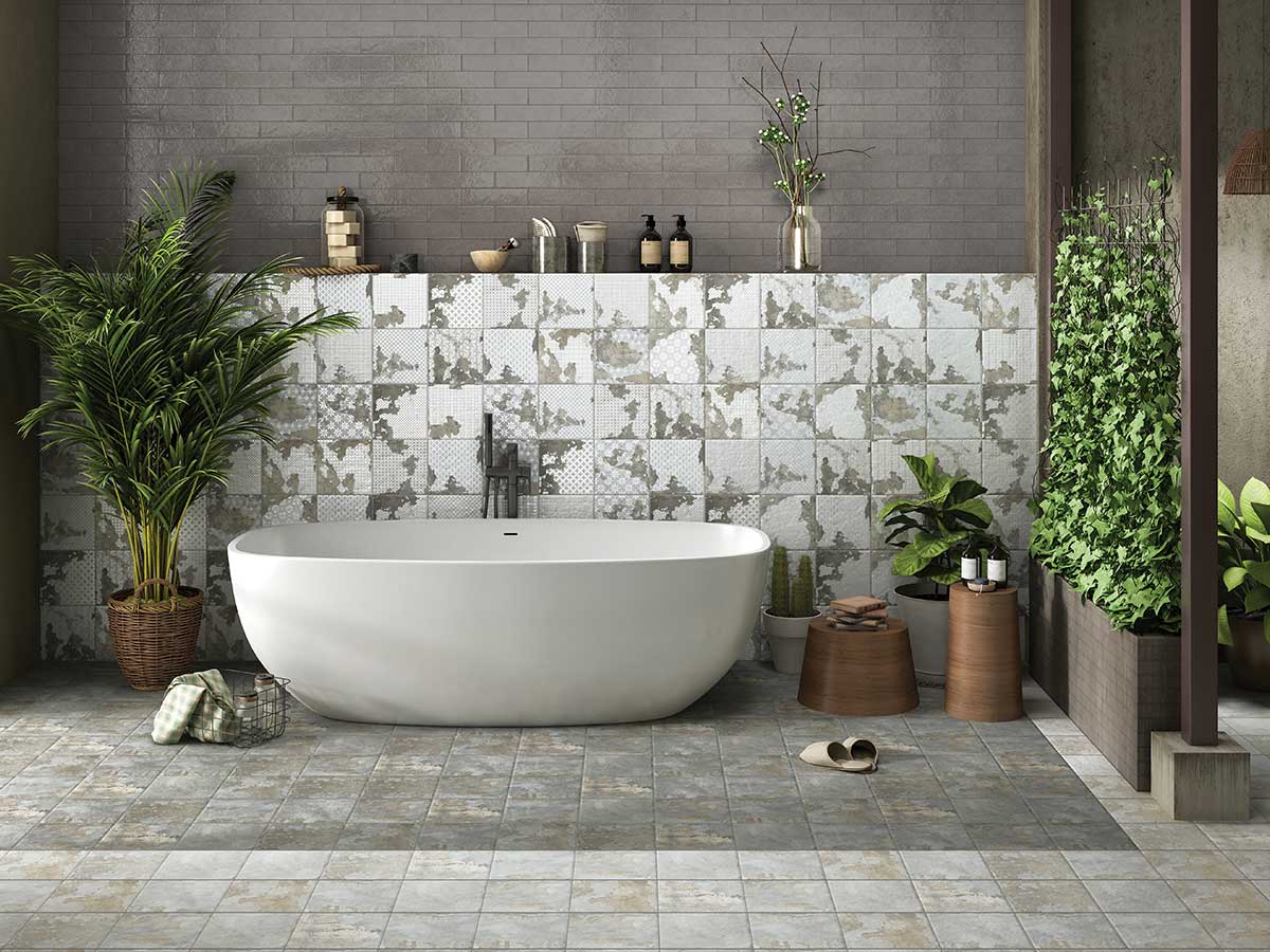 Versatile tile suitable for bedroom, kitchen, bathroom, and outdoor spaces, offering a blend of style and durability for any interior design