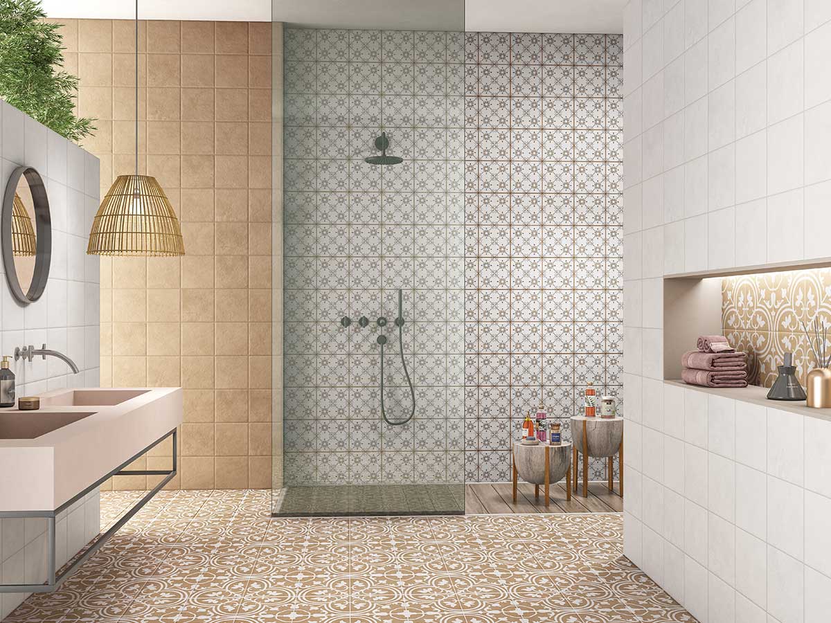 Versatile tile suitable for bedroom, kitchen, bathroom, and outdoor spaces, offering a blend of style and durability for any interior design