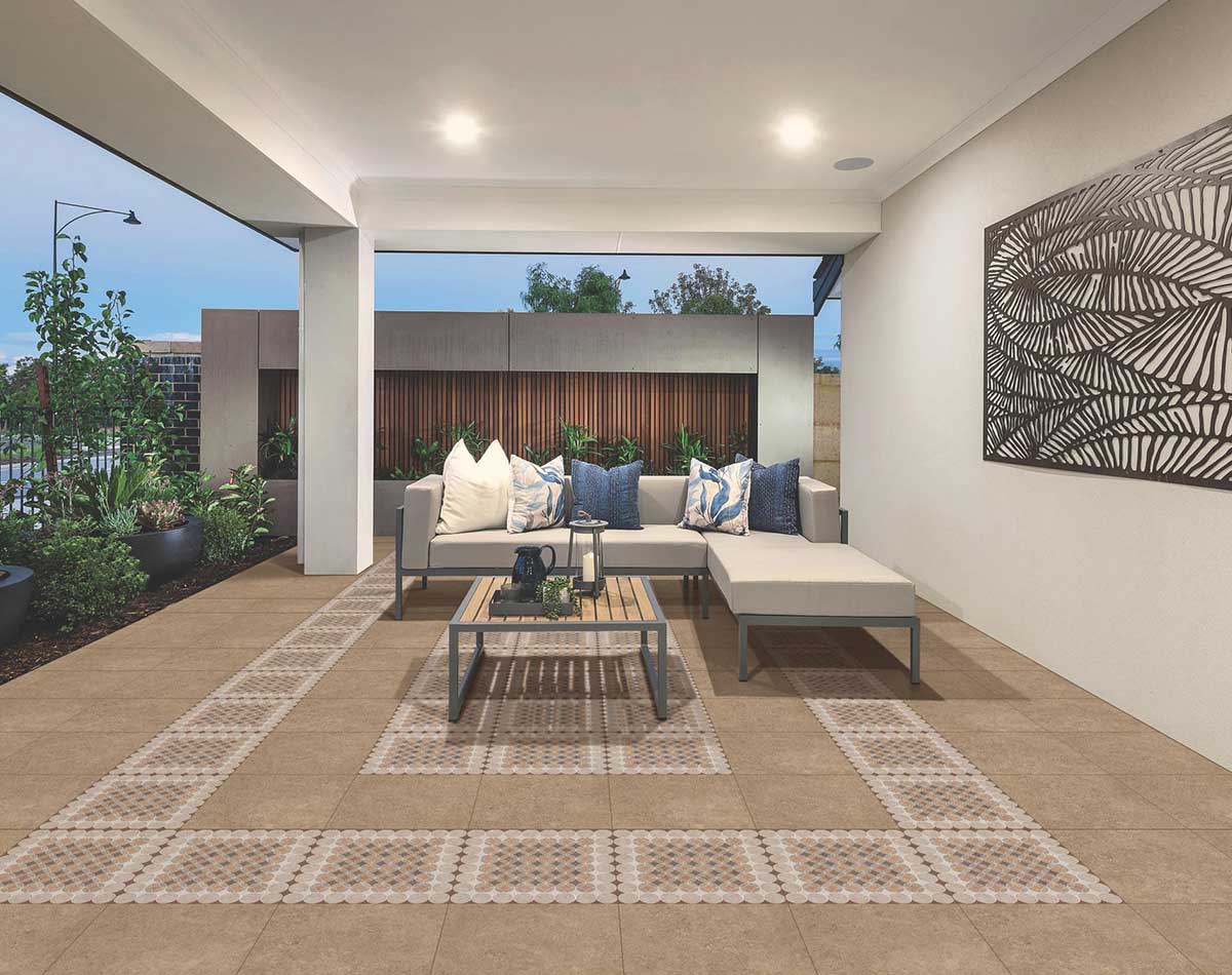 Versatile tile suitable for bedroom, kitchen, bathroom, and outdoor spaces, offering a blend of style and durability for any interior design